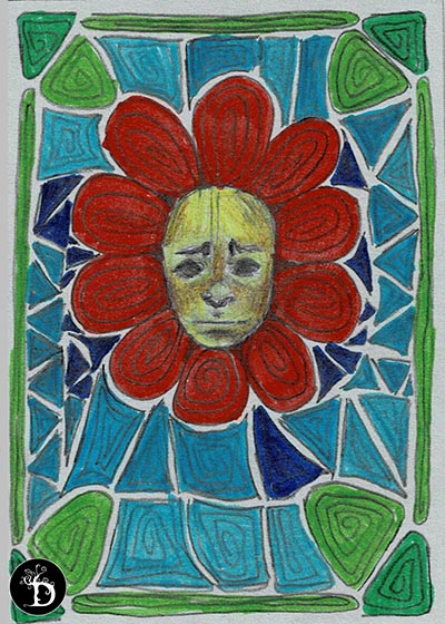 série cartes la tristesse création traditionnelle draculyre illustratrice