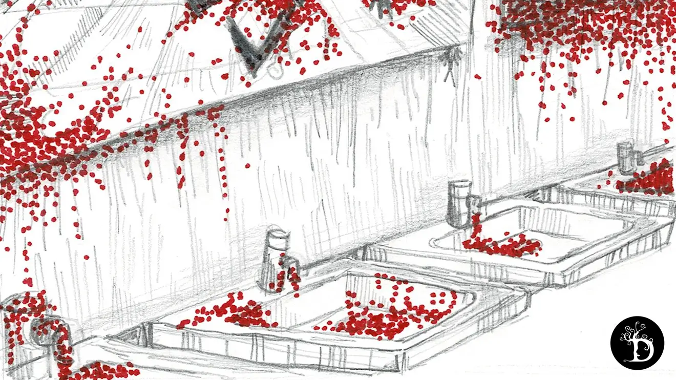 scène de crime création traditionnelle draculyre illustratrice