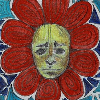 détail série cartes la tristesse création traditionnelle draculyre illustratrice