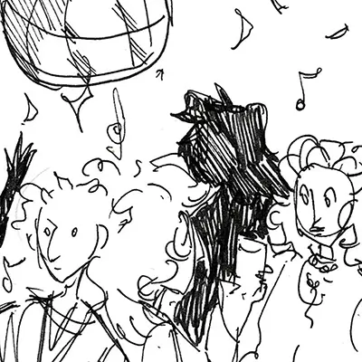 détail la fête création traditionnelle draculyre illustratrice